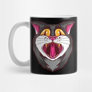 Yawning psychedelic cat - on LSD and ecstasy Mug